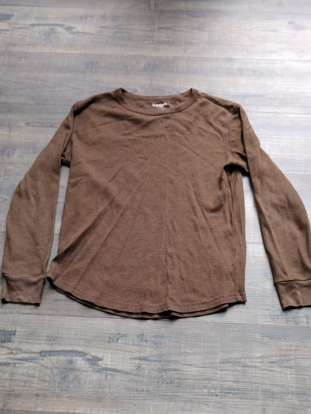 Old Navy Brown Ribbed Long Sleeve Tee for Kids